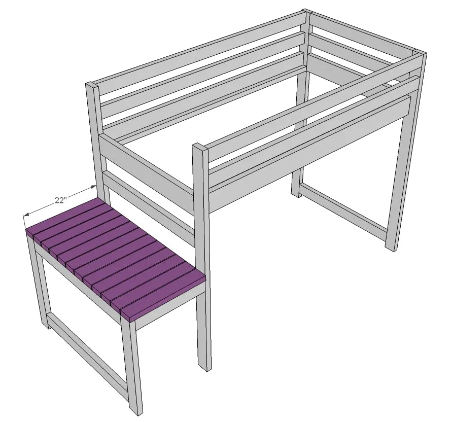 Camp Loft Bed with Stair, Junior Height, step 6