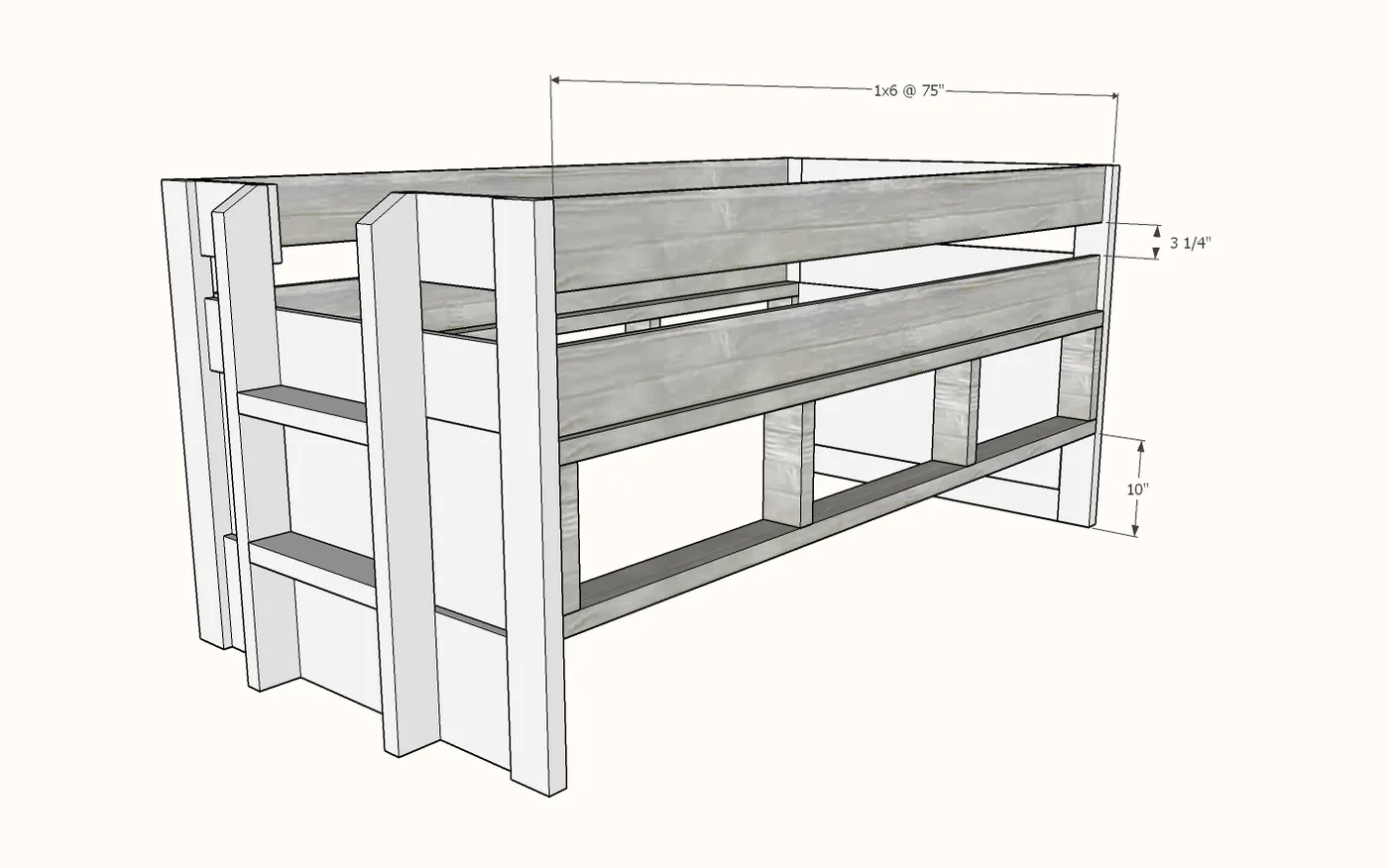 Captains Bed with Trundle Bed, step 6