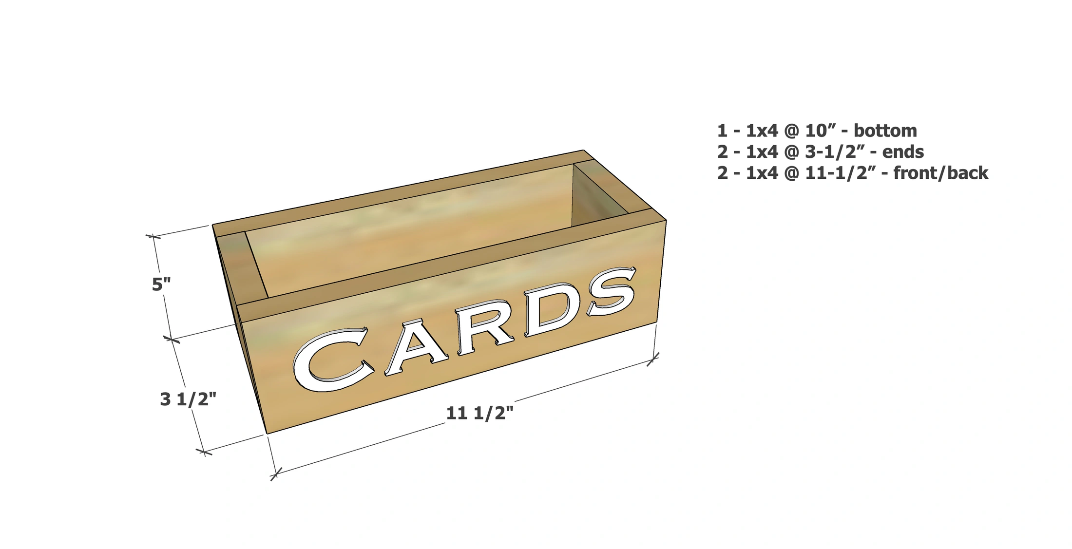 Card Box for Weddings and Parties dimension diagram 1