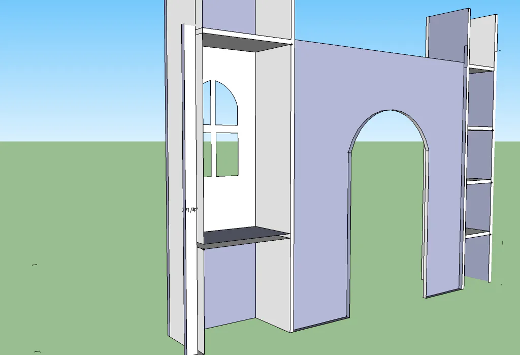 Castle Loft Bed with Stairs and Slide, step 6