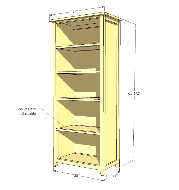 Channing Bookcase dimension diagram 1