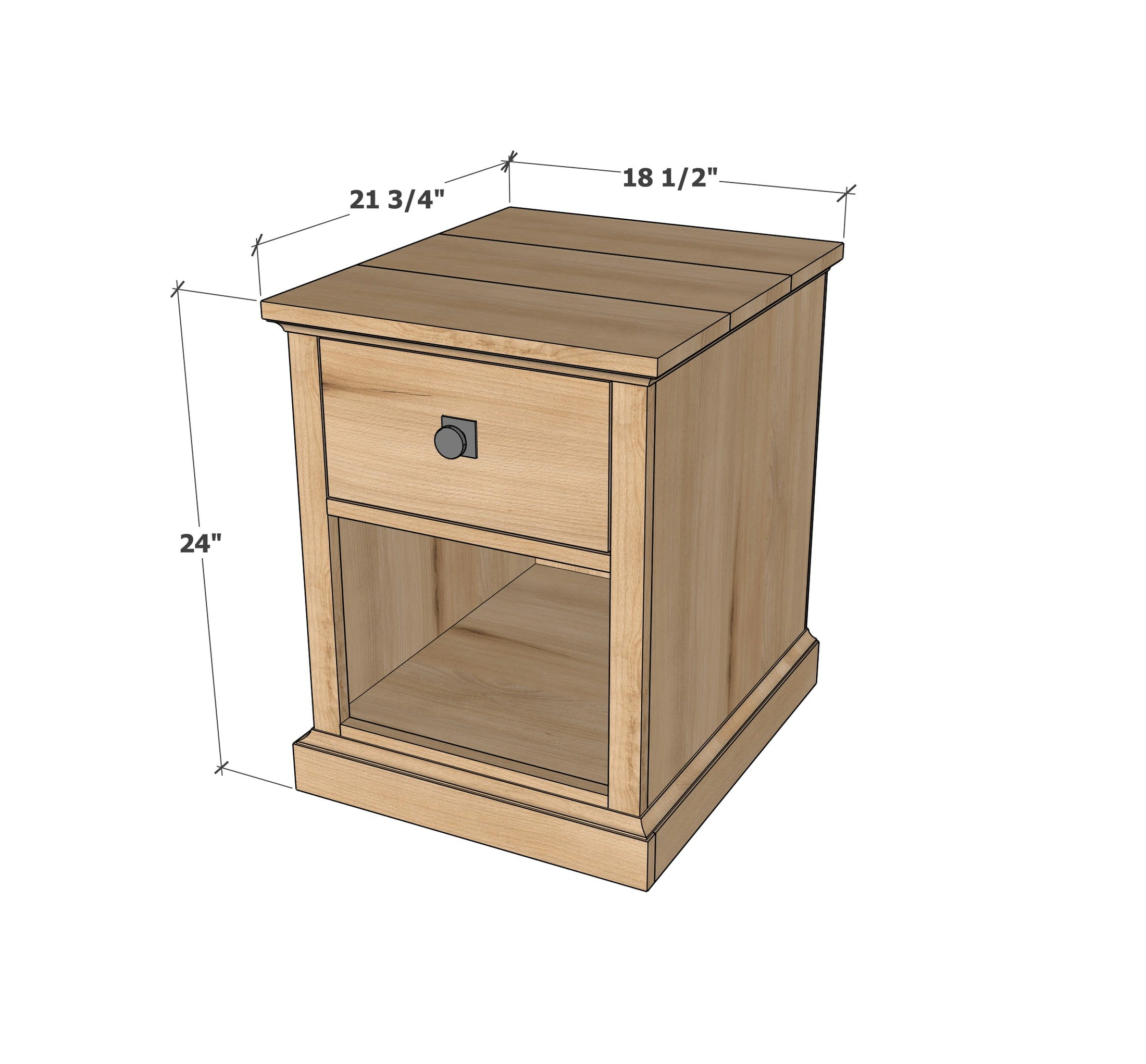 Charlie Nightstand dimension diagram 1
