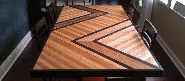 Chevron Patterned Dining Table Top