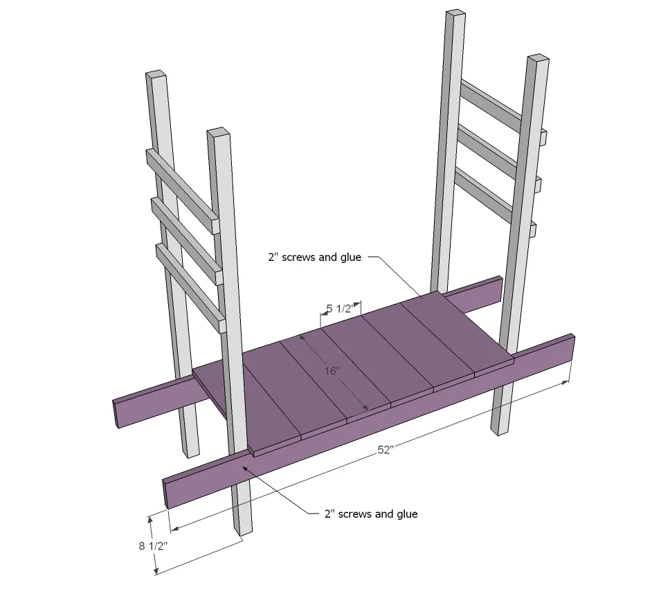 Child's Bench with Arbor, step 2