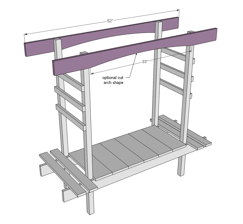 Child's Bench with Arbor, step 4