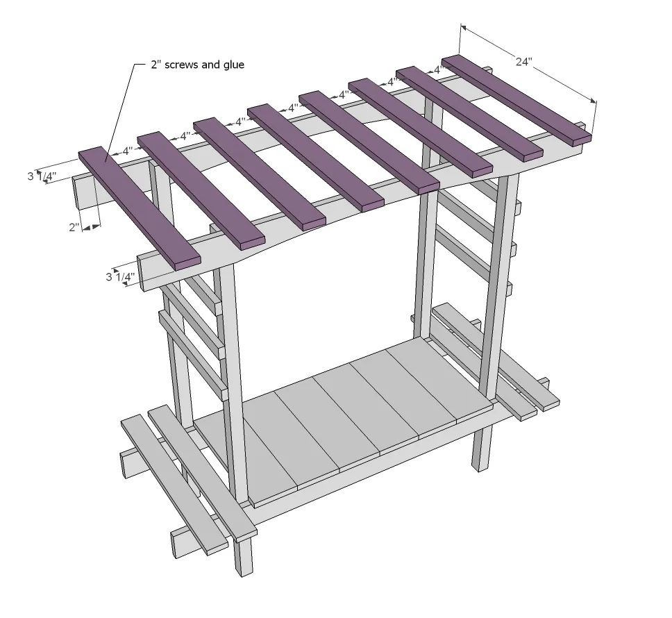 Child's Bench with Arbor, step 5