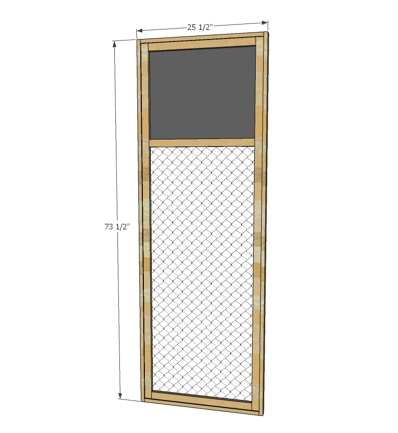 Christmas Card Display Frame with Chicken Wire and Chalkboard dimension diagram 1