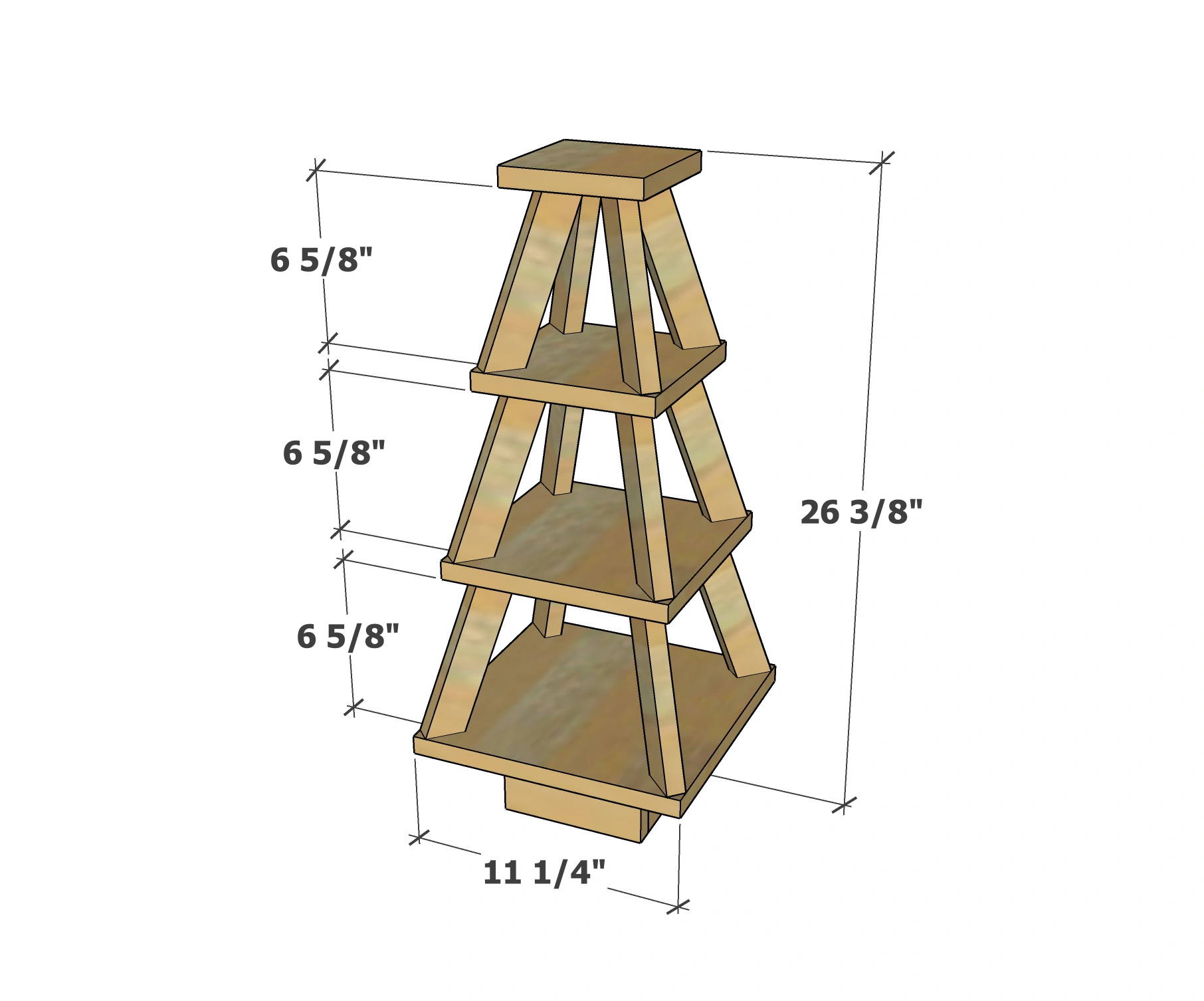 Christmas Tree Cupcake Stand dimension diagram 1