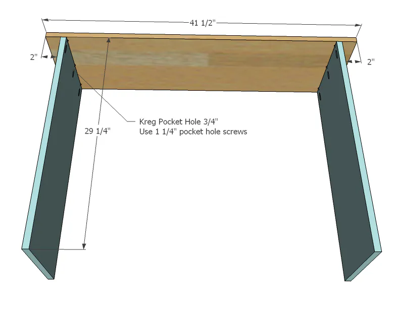 Cindy Wood Console Table with Drawers, step 1