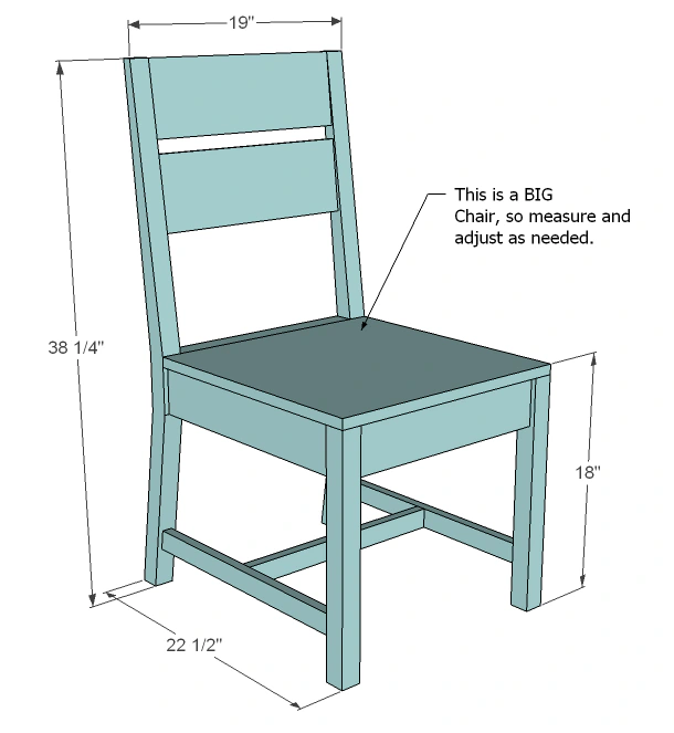 Classic Chair dimension diagram 1