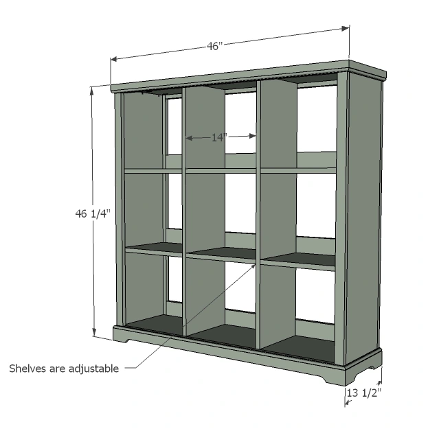 Classic Cubby Series dimension diagram 1