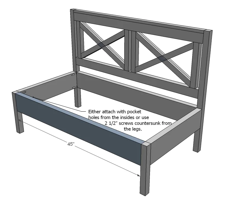 Classic X-Back Loveseat Sectional Add-On, step 10