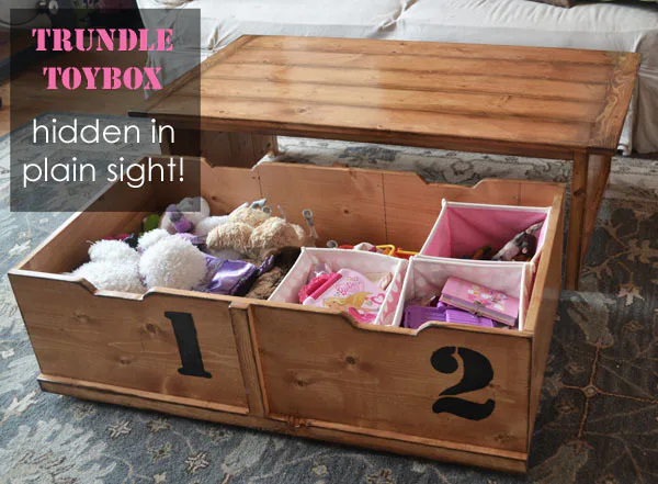 Coffee Table with Trundle Toy Box, step 9