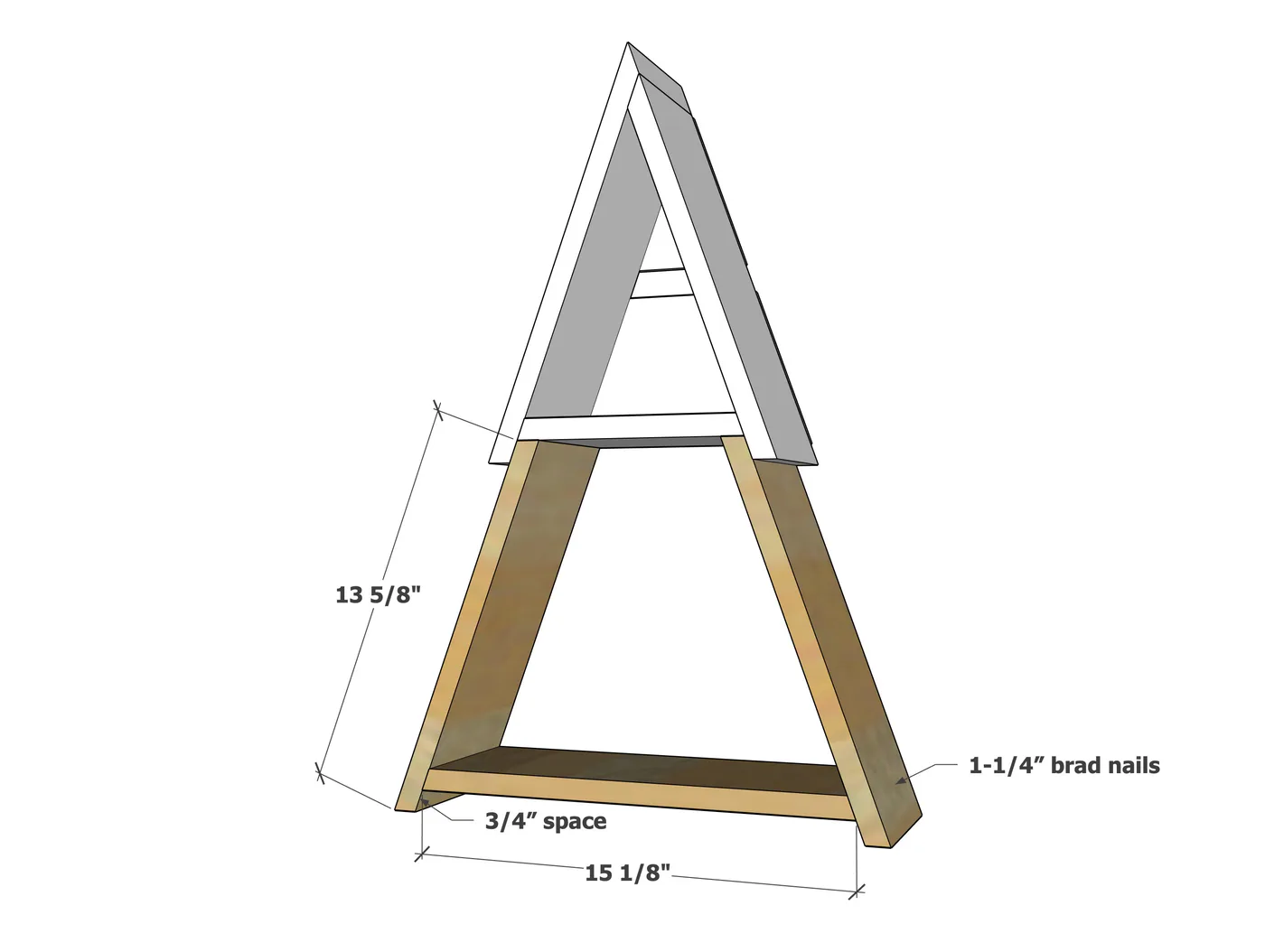 Collapsible Standing Wood Christmas Tree Shelf, step 3