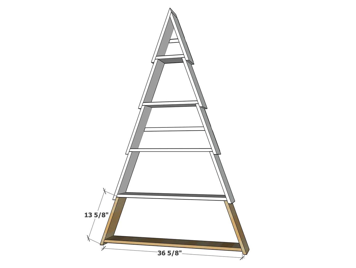 Collapsible Standing Wood Christmas Tree Shelf, step 7