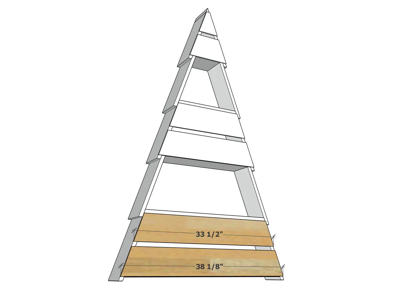 Collapsible Standing Wood Christmas Tree Shelf, step 8