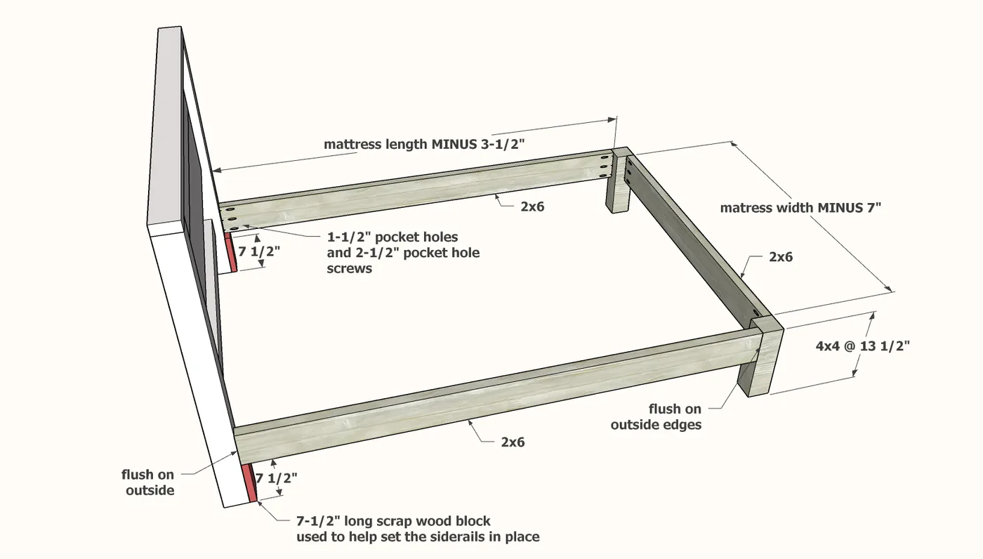 Compact Modern Farmhouse Bed, step 2