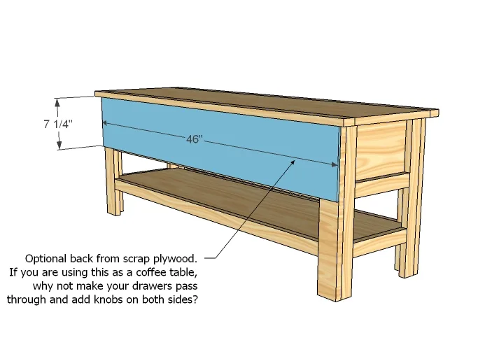 Cottage Media Console or Narrow Coffee Coffee Table, step 9