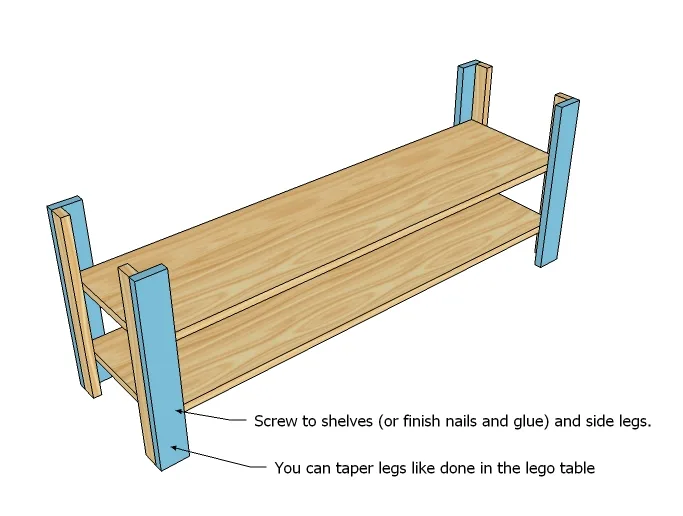 Cottage Media Console or Narrow Coffee Coffee Table, step 2