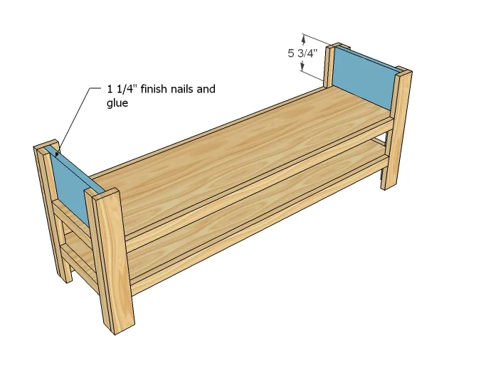 Cottage Media Console or Narrow Coffee Coffee Table, step 4