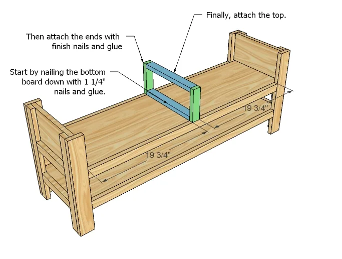 Cottage Media Console or Narrow Coffee Coffee Table, step 5