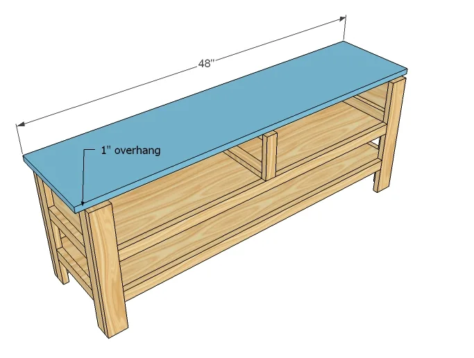 Cottage Media Console or Narrow Coffee Coffee Table, step 7