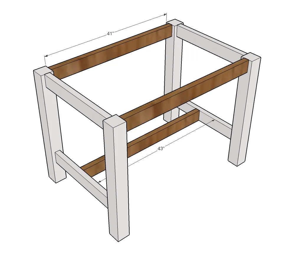 Counter Height Farmhouse Table for Four, step 2