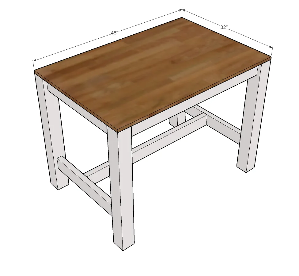 Counter Height Farmhouse Table for Four, step 3