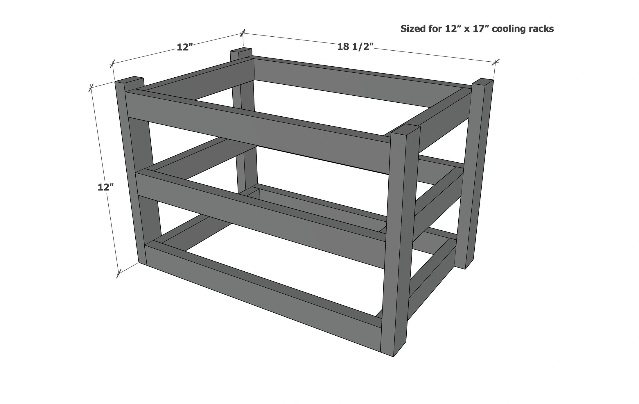 Countertop Cooling Rack dimension diagram 1