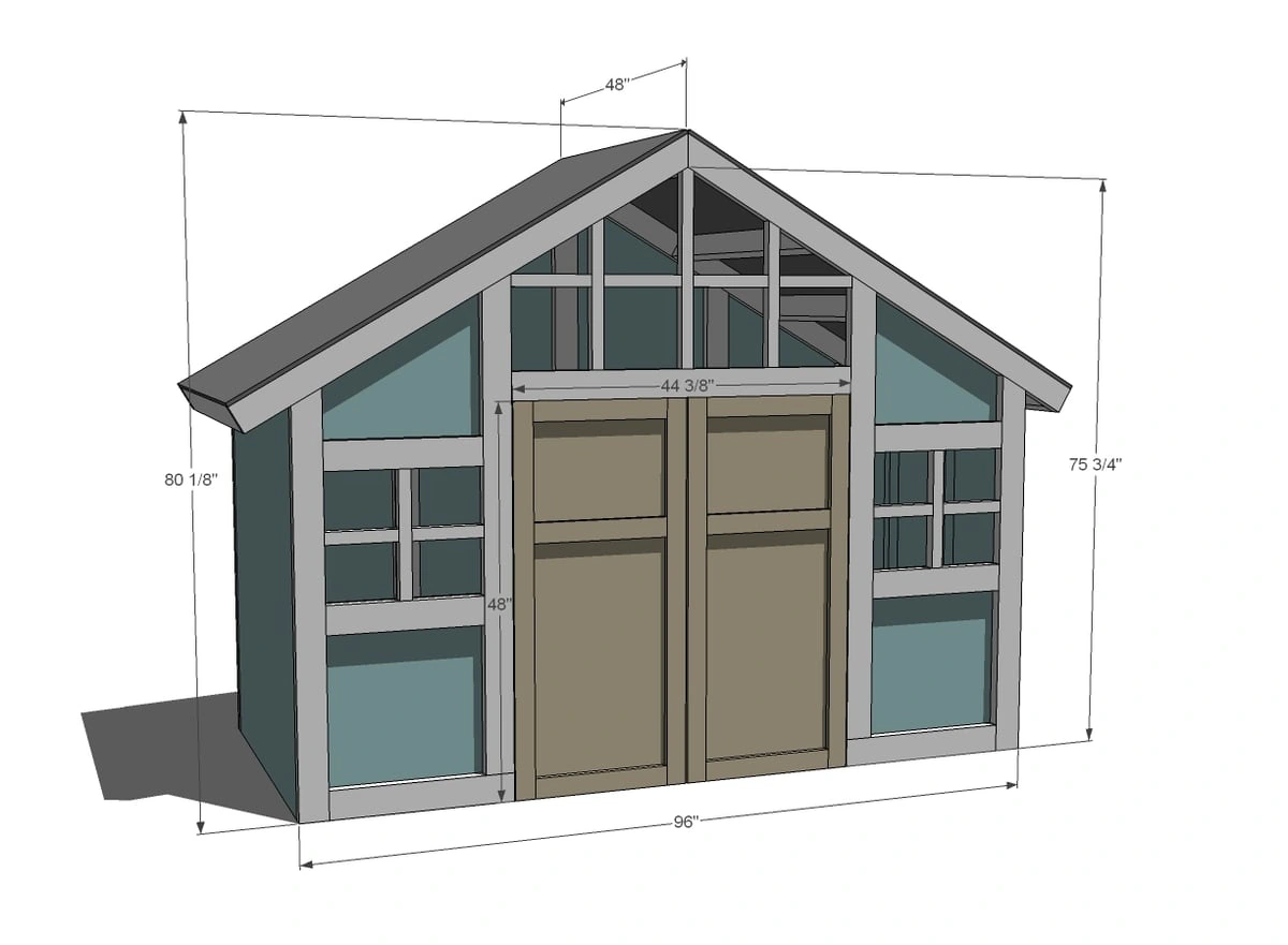 Craftsman Style Playhouse dimension diagram 1