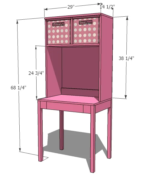 Cubby Desk and Hutch, step 1