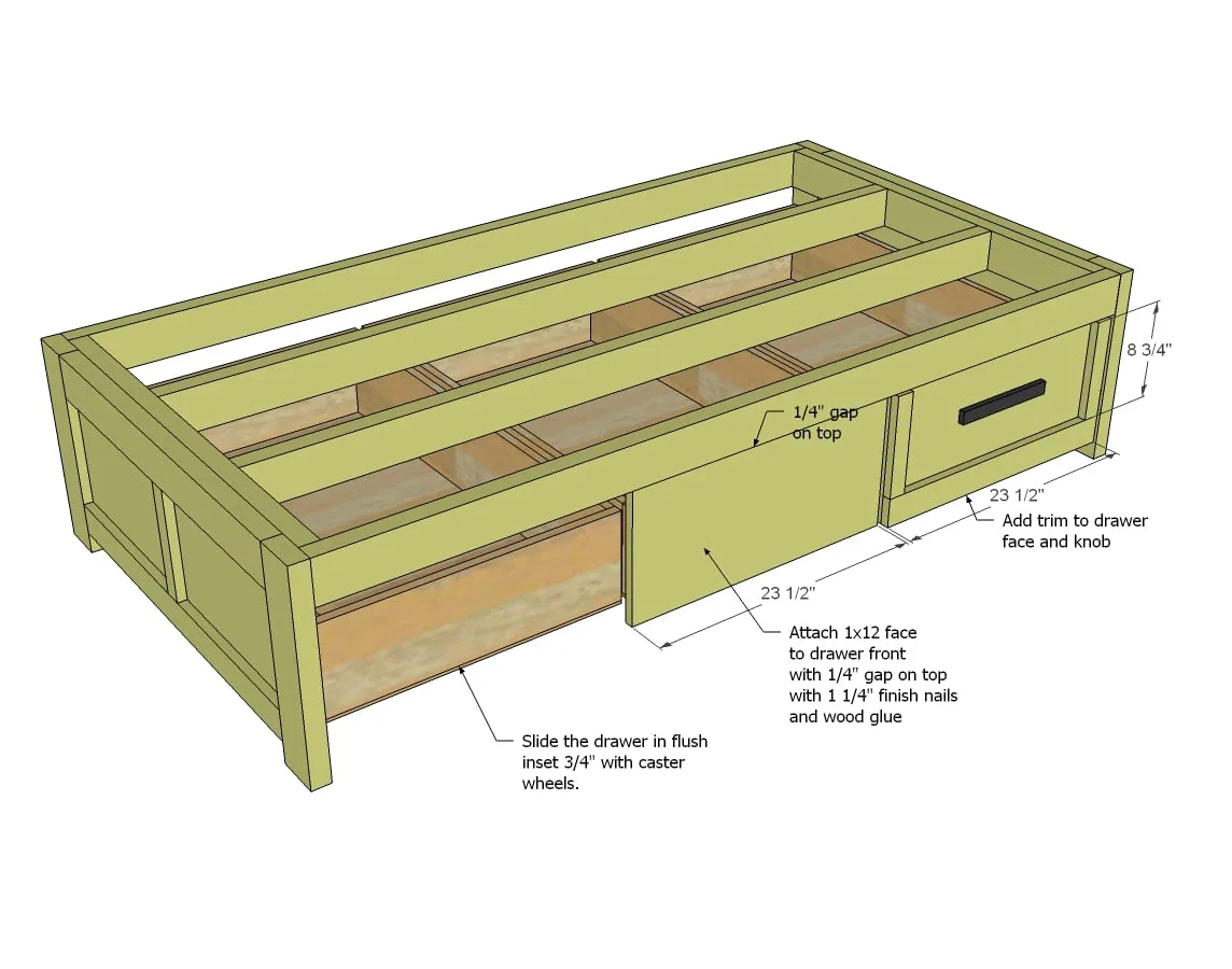 Daybed with Storage Trundle Drawers, step 5