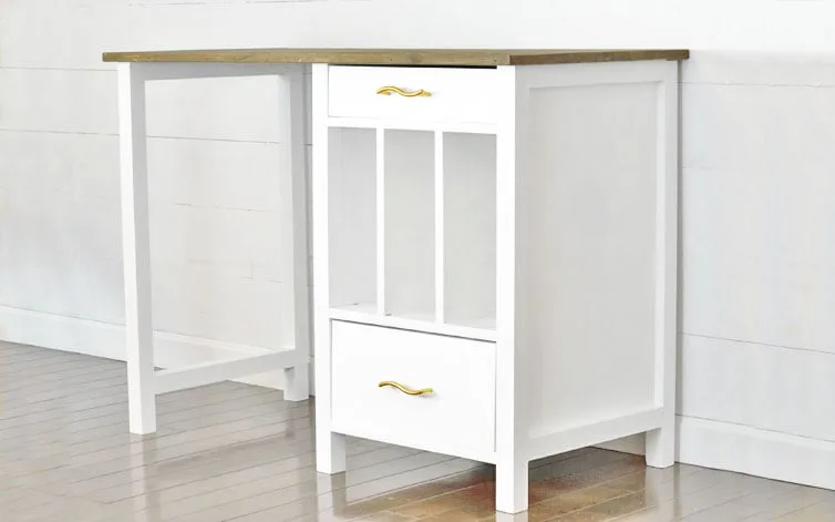Desk with Drawers and File Cubby Slots