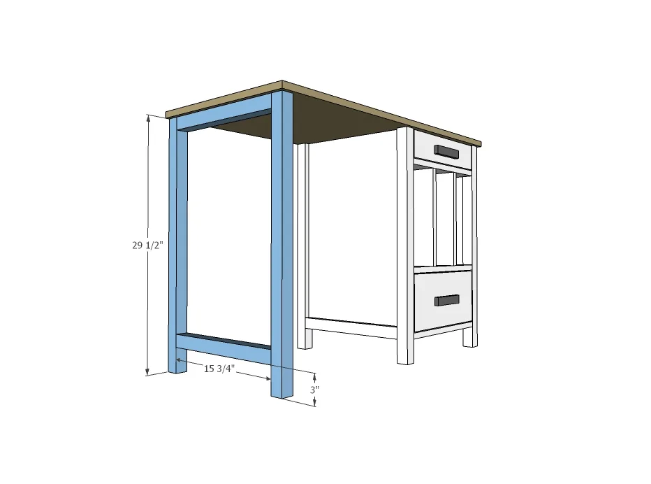 Desk with Drawers and File Cubby Slots, step 9