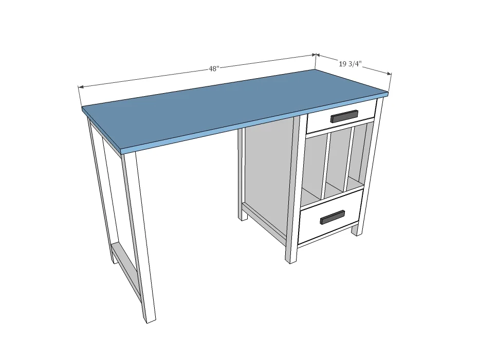 Desk with Drawers and File Cubby Slots, step 10
