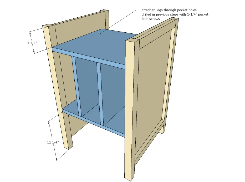 Desk with Drawers and File Cubby Slots, step 5