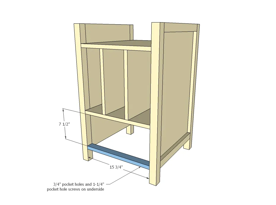 Desk with Drawers and File Cubby Slots, step 6