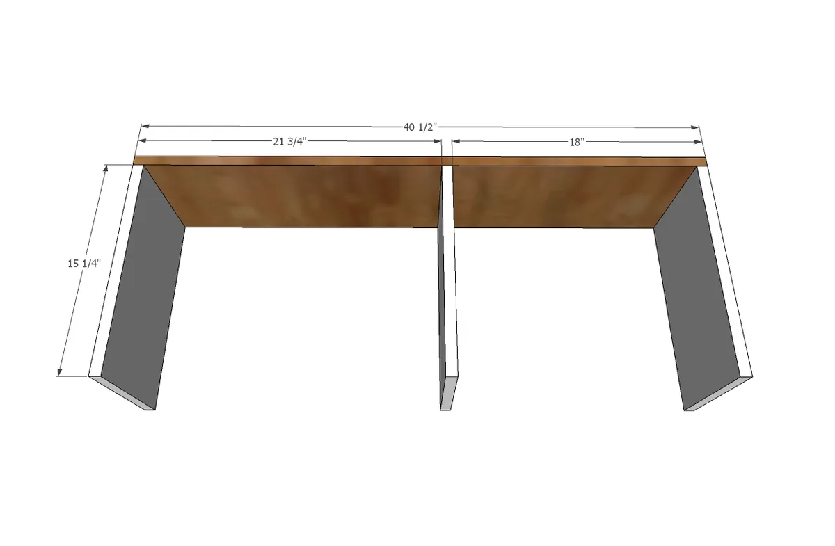 Desk Hutch for File Cubby Base Desk with Drawers, step 1