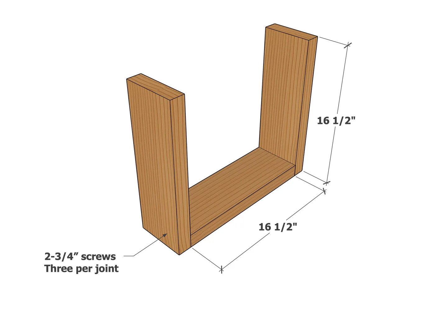 2x6 Slat Top Bench, step 1