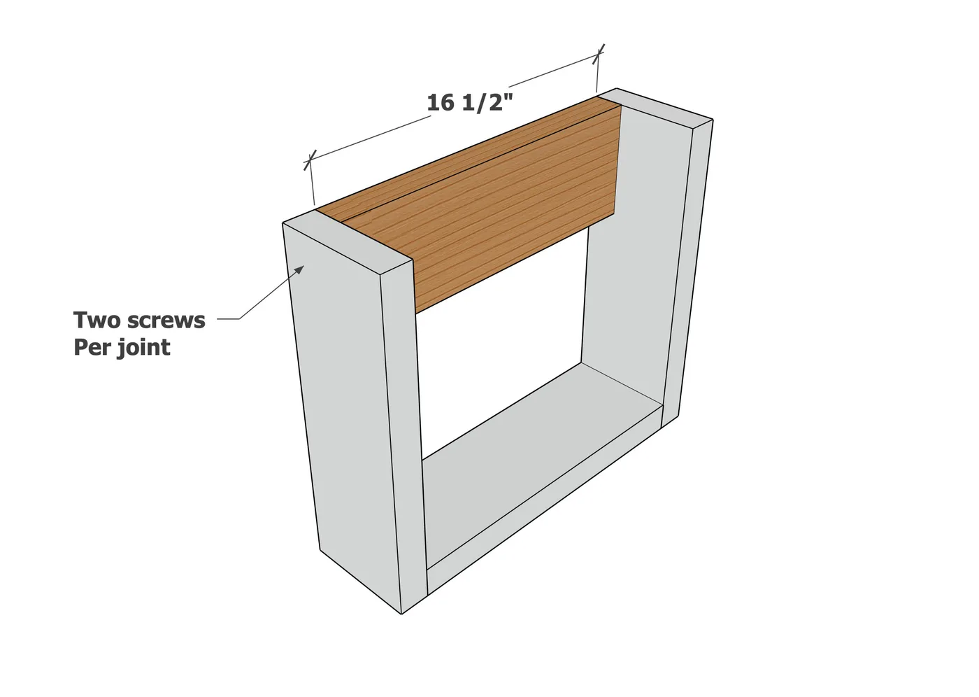 2x6 Slat Top Bench, step 2