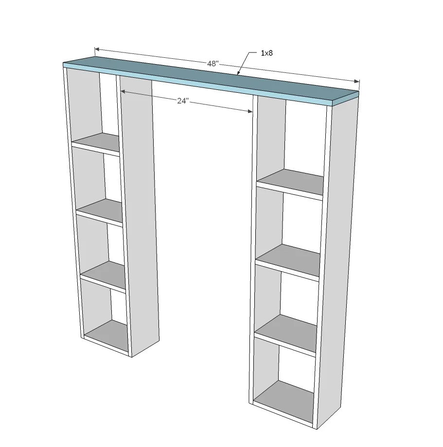 Bath Vanity Hutch with Recessed Lights, step 2