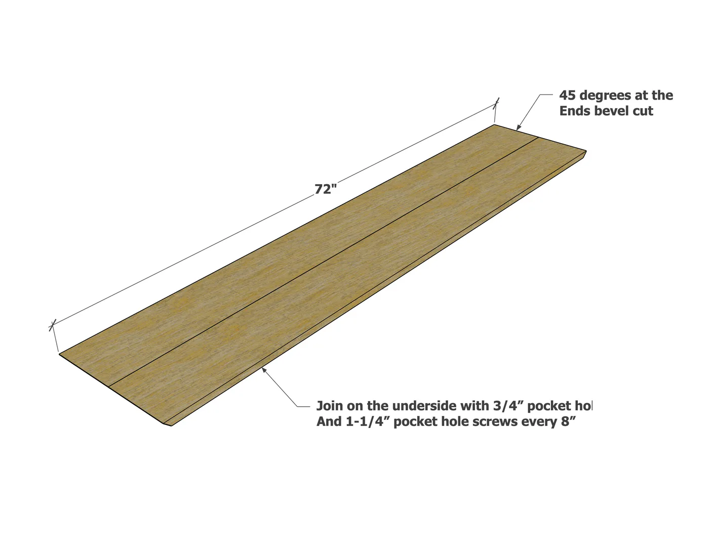 Dovetail Beam Console Table, step 1