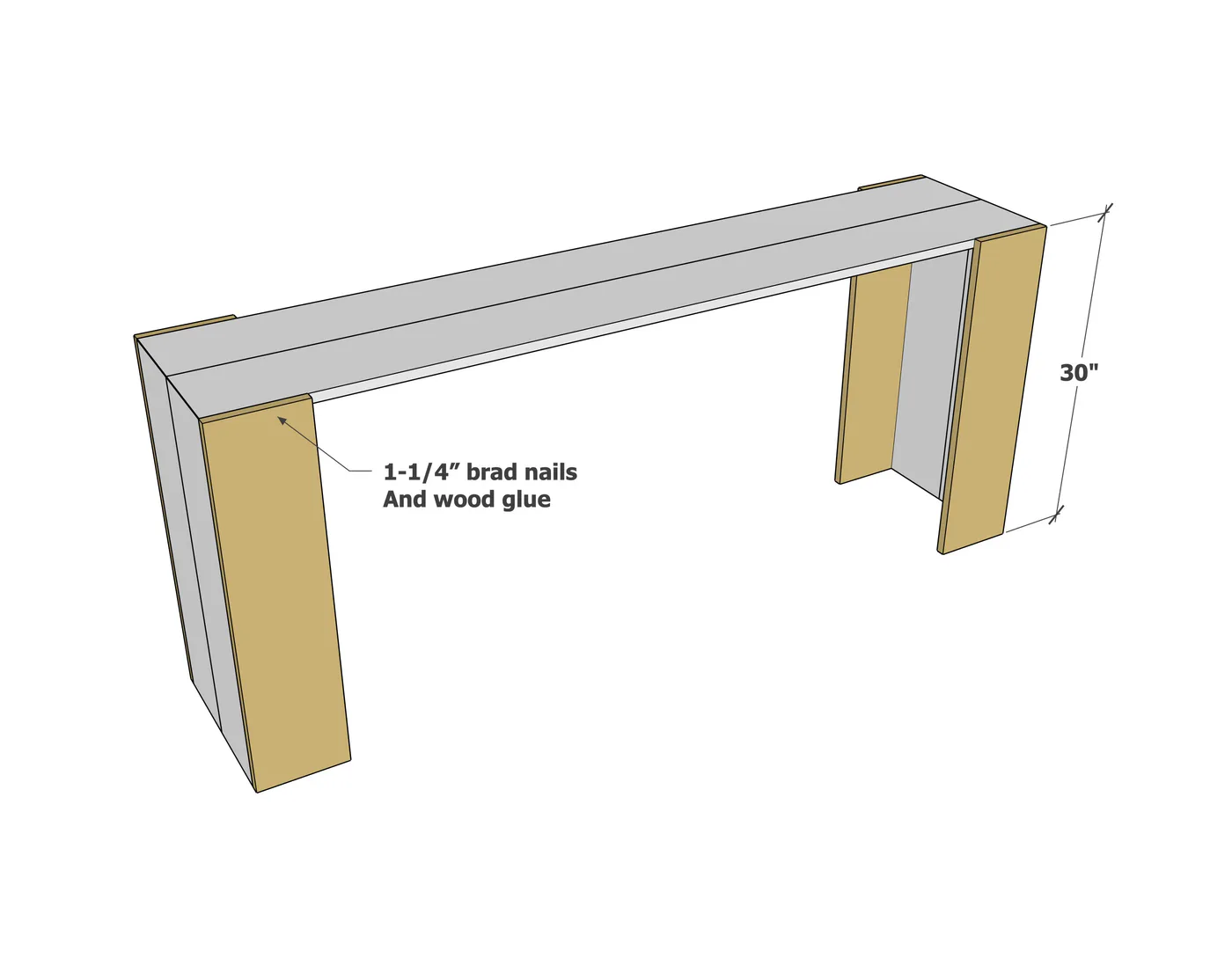 Dovetail Beam Console Table, step 3