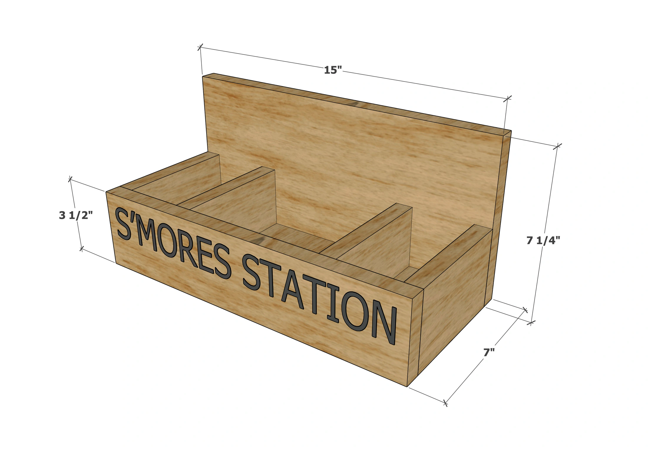 Hanging S’More Station dimension diagram 1