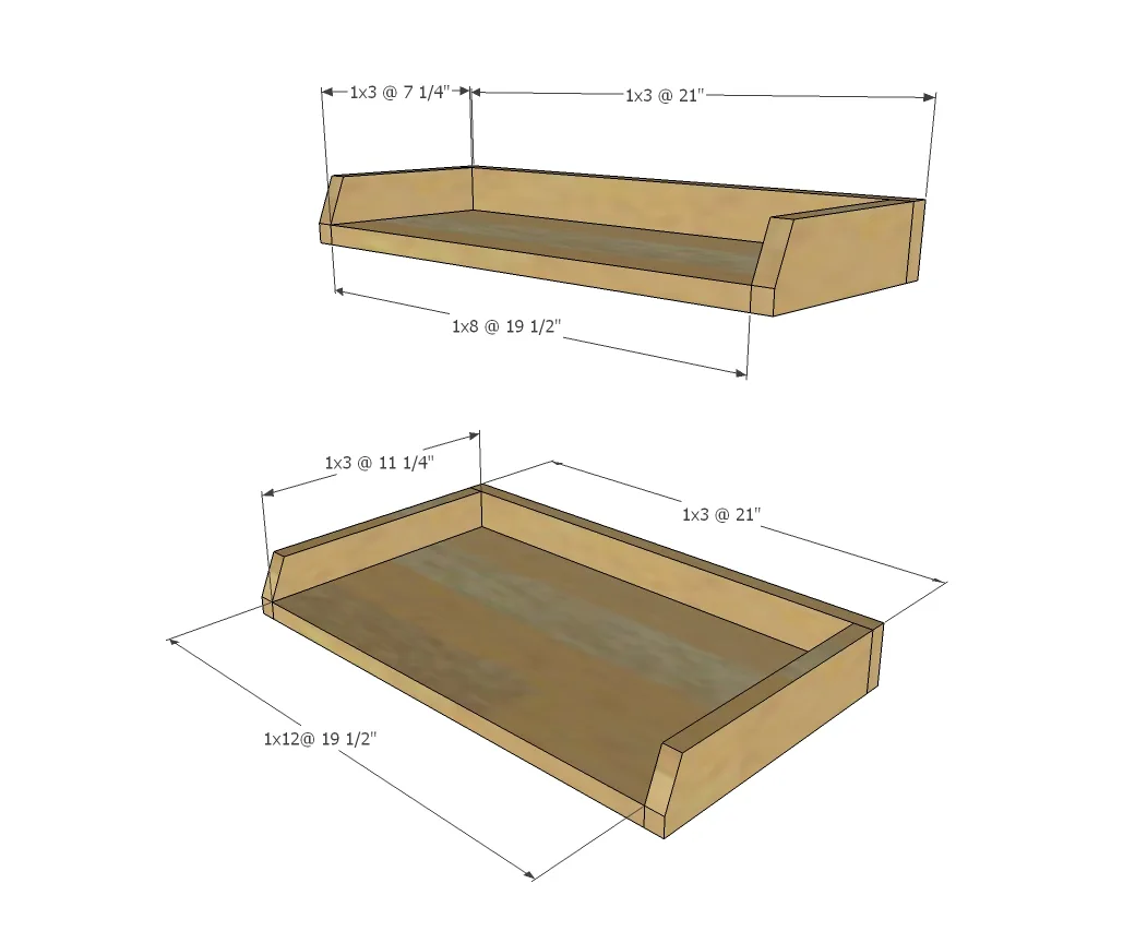 Leaning Shelf with Mirror, step 3