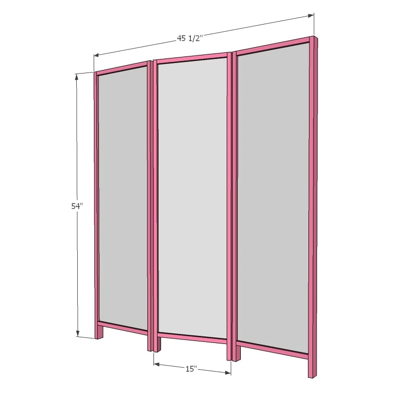 Mirrored & Pin‑Board Changing Screen dimension diagram 1