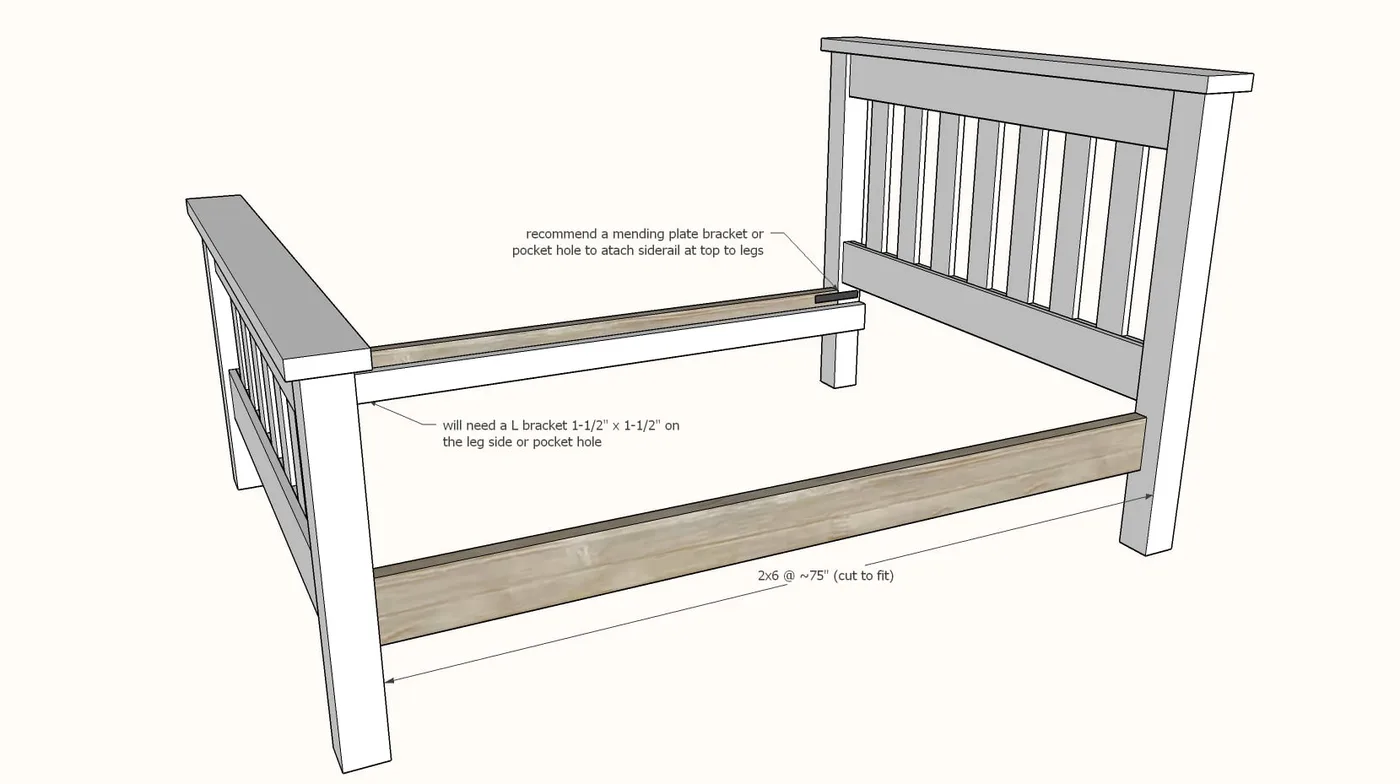 Mission Style Bed, Queen or Full Size Frame, step 7