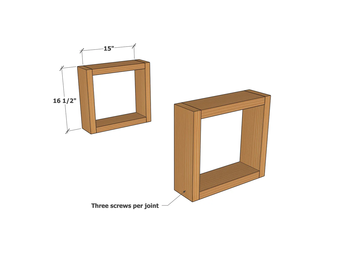 Modern Backless Bench, step 1