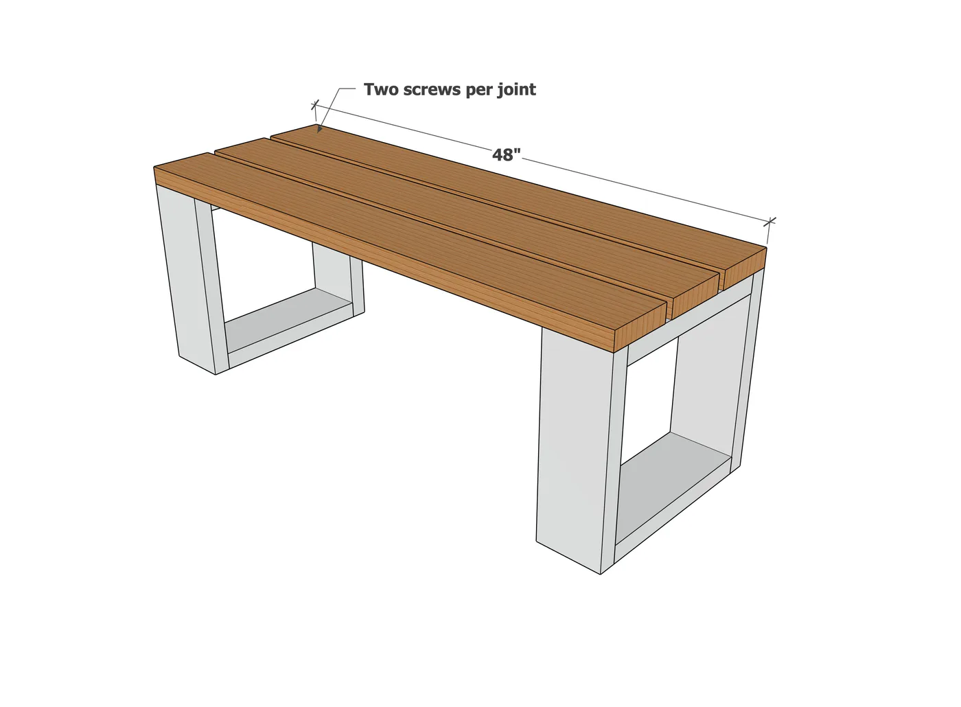 Modern Backless Bench, step 2