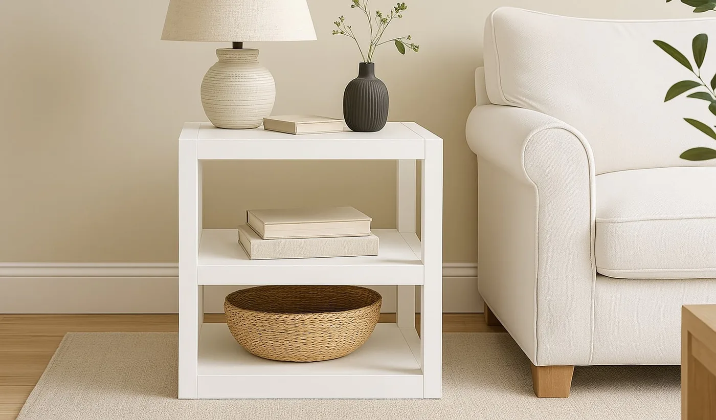 Parsons End Table with Two Shelves
